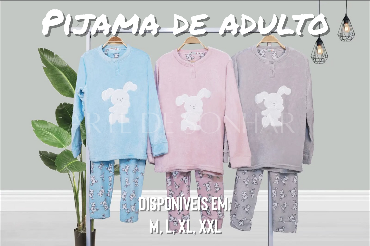 Pijama de Adulto dos Coelhinhos