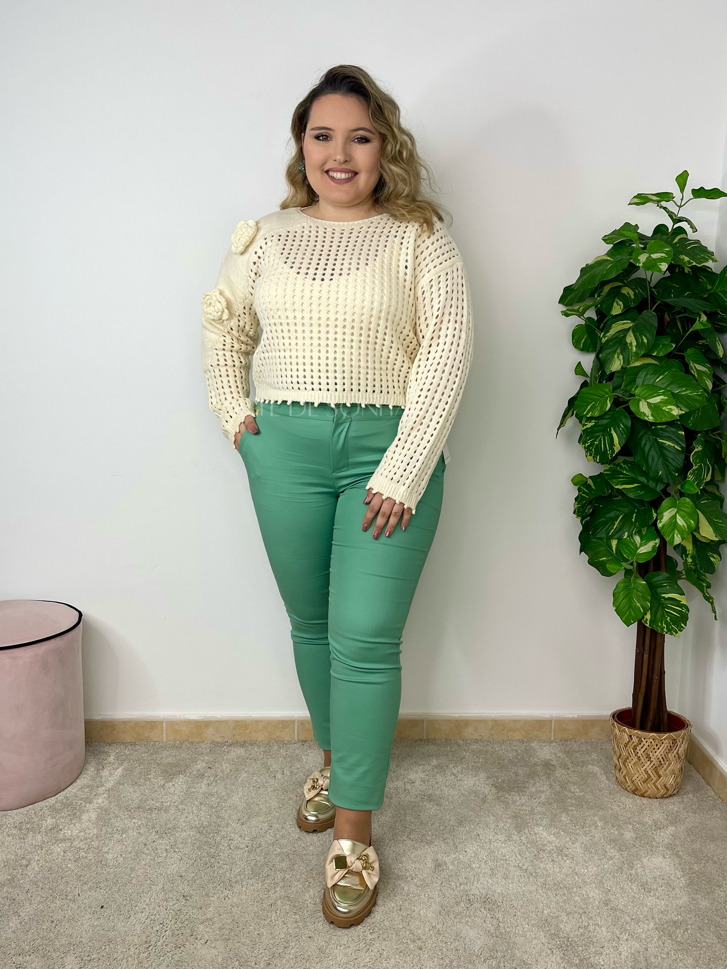 Camisola de crochet com flores