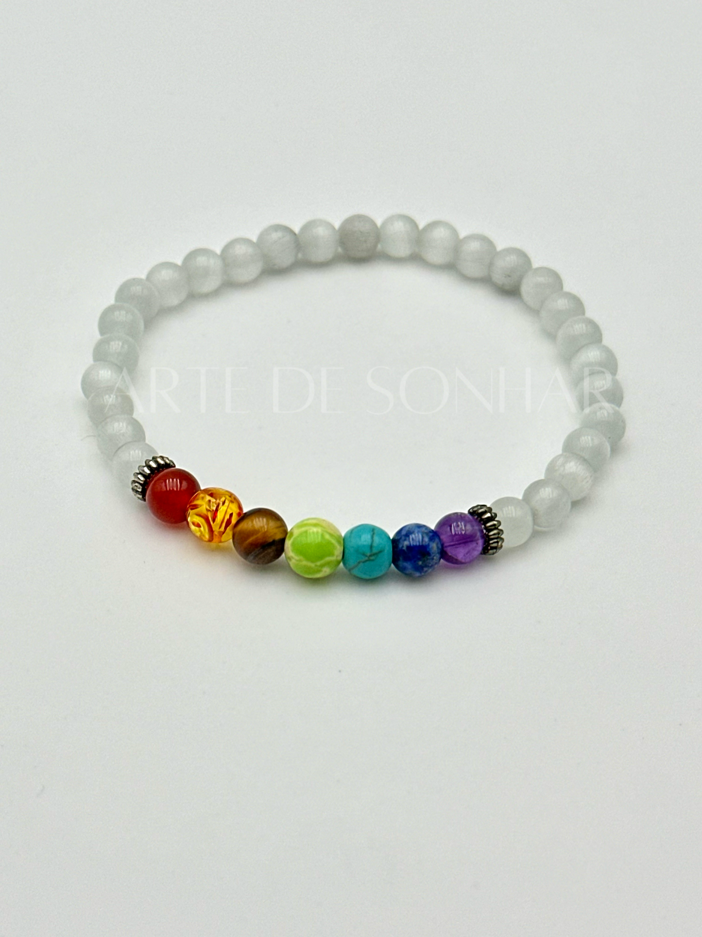 Pulseira Selenite e 7 chakras