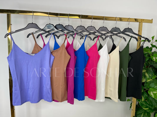 Top de licra com alça fina