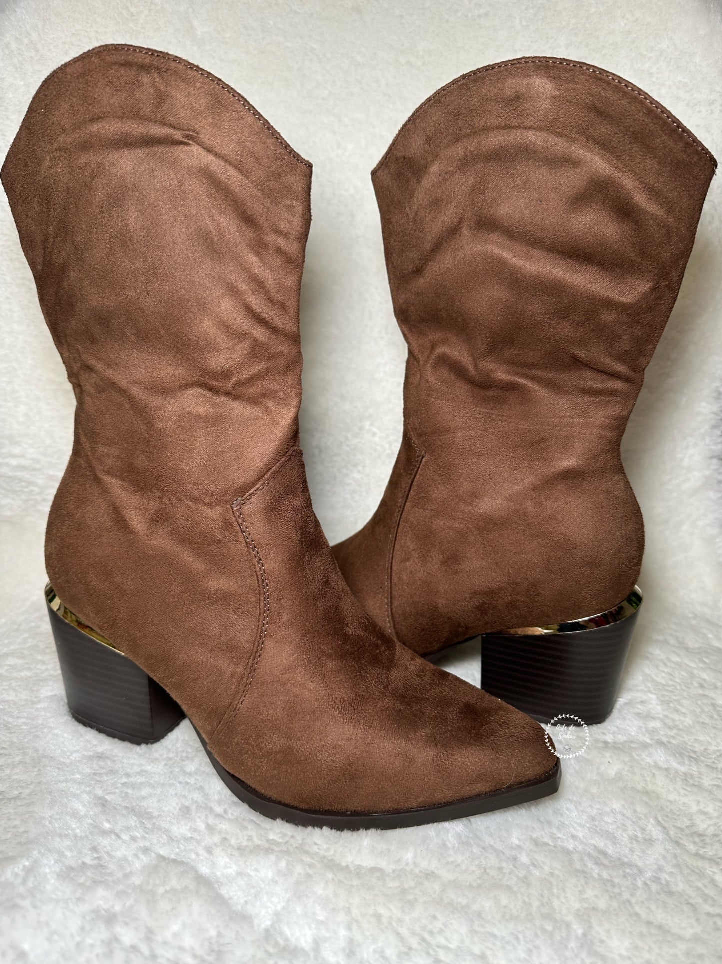 Botas texanas médias castanho chocolate
