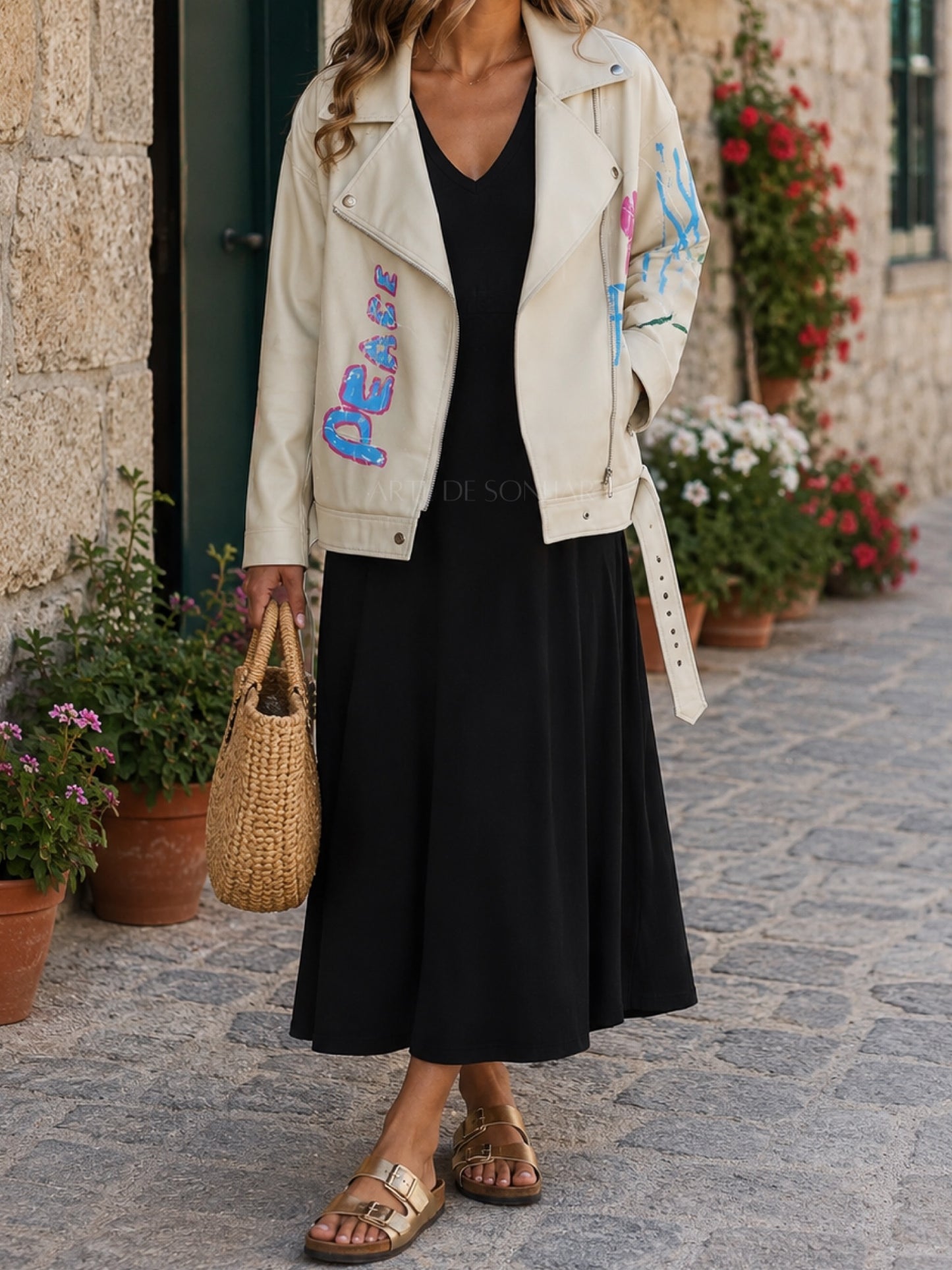 Vestido de malha fria preto