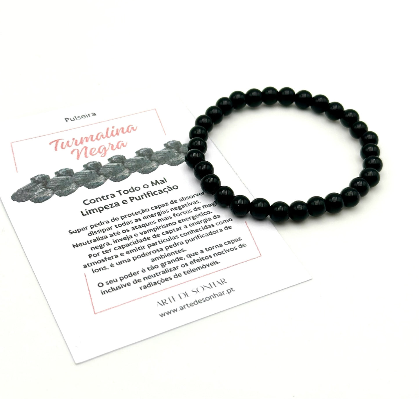 Pulseira de pedras Turmalina Negra