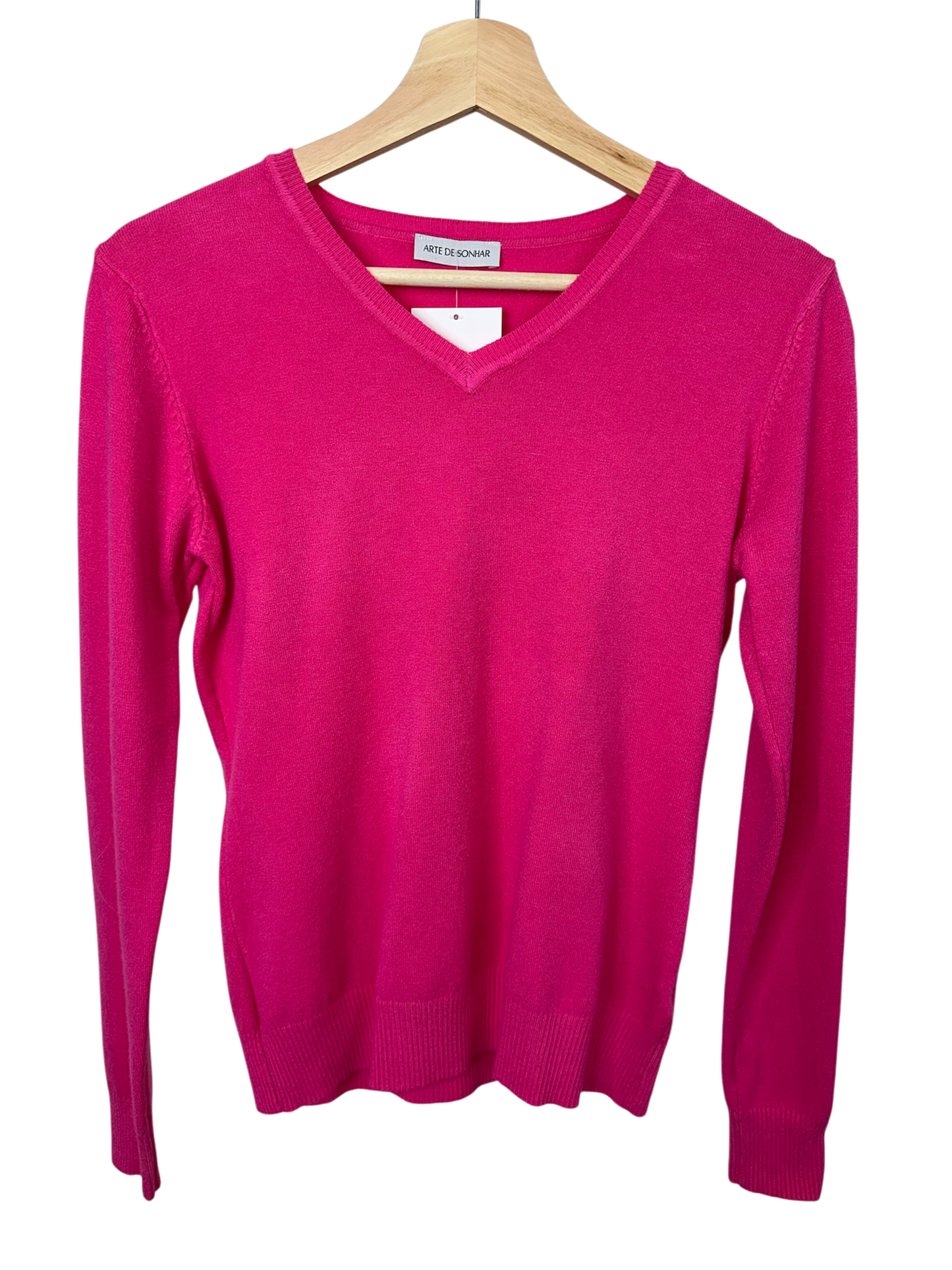 Camisola básica de gola em bico
