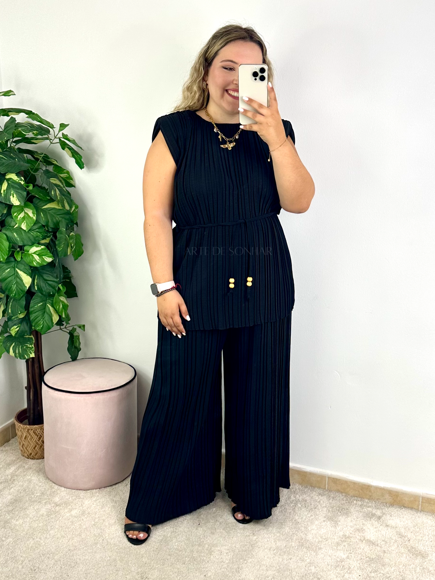 Conjunto plissado