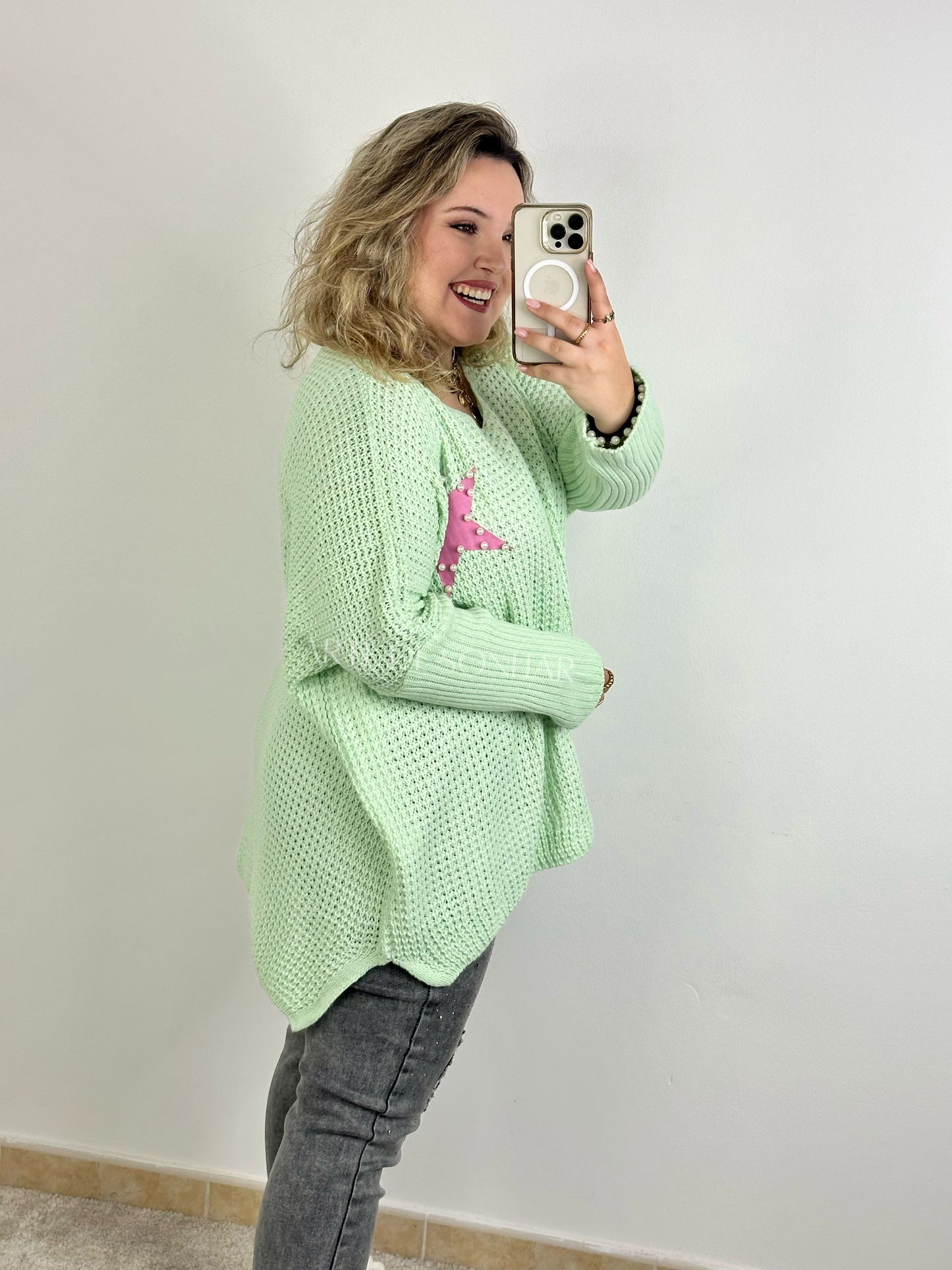 Camisola Estrela Verde Água