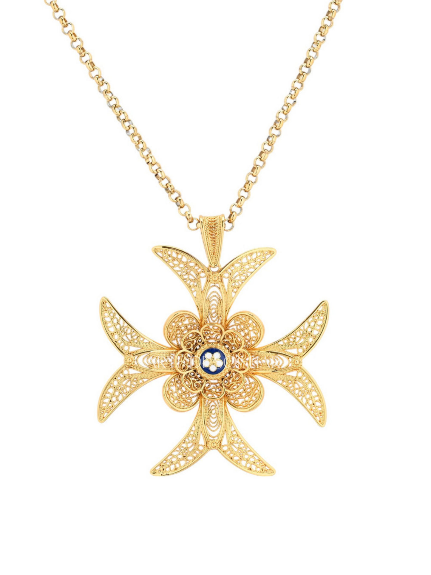 Colar Cruz de Malta com caramujo