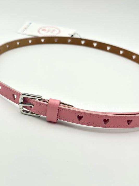 Cinto rosa com corações