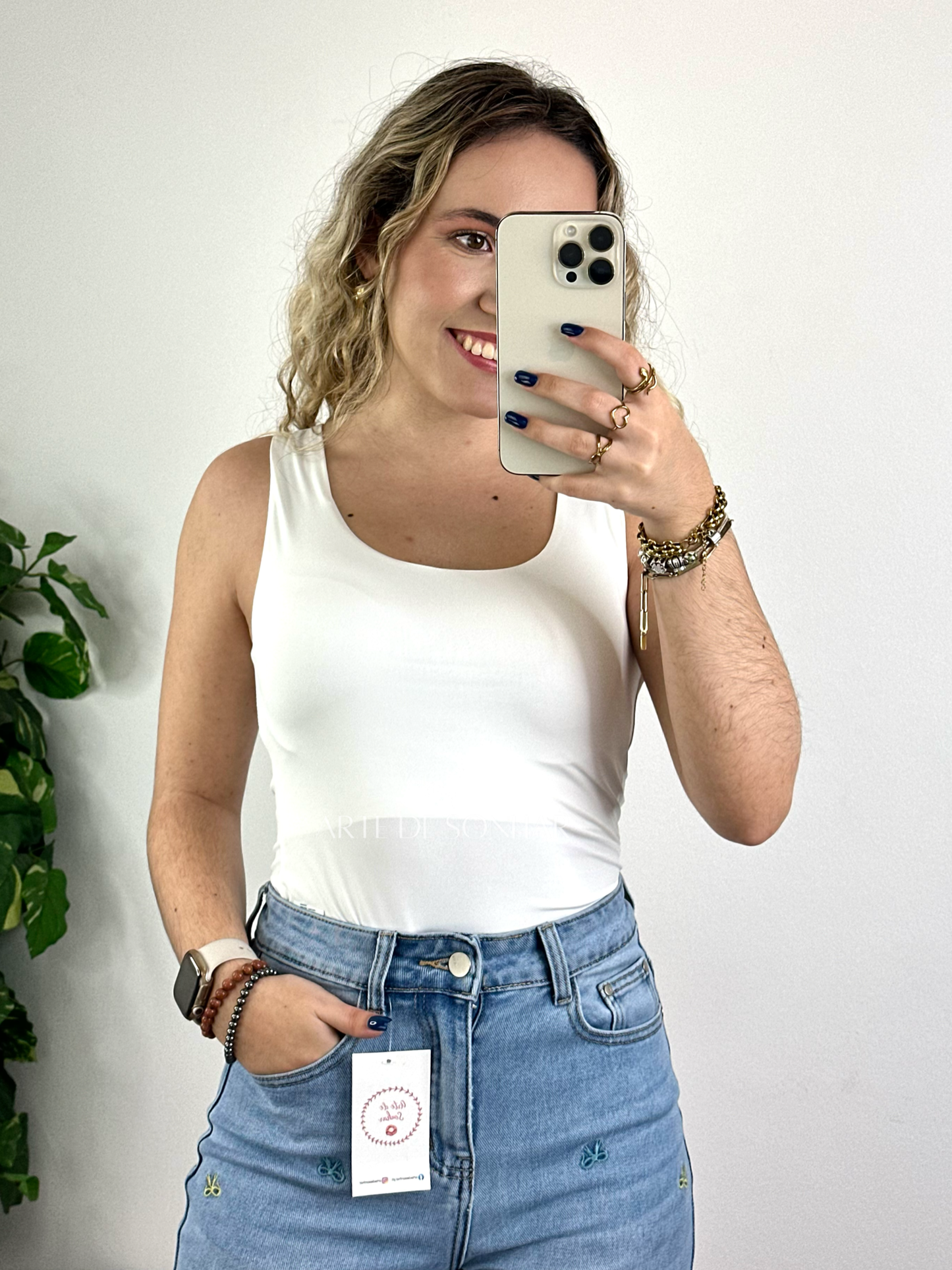 Top de licra de alça larga