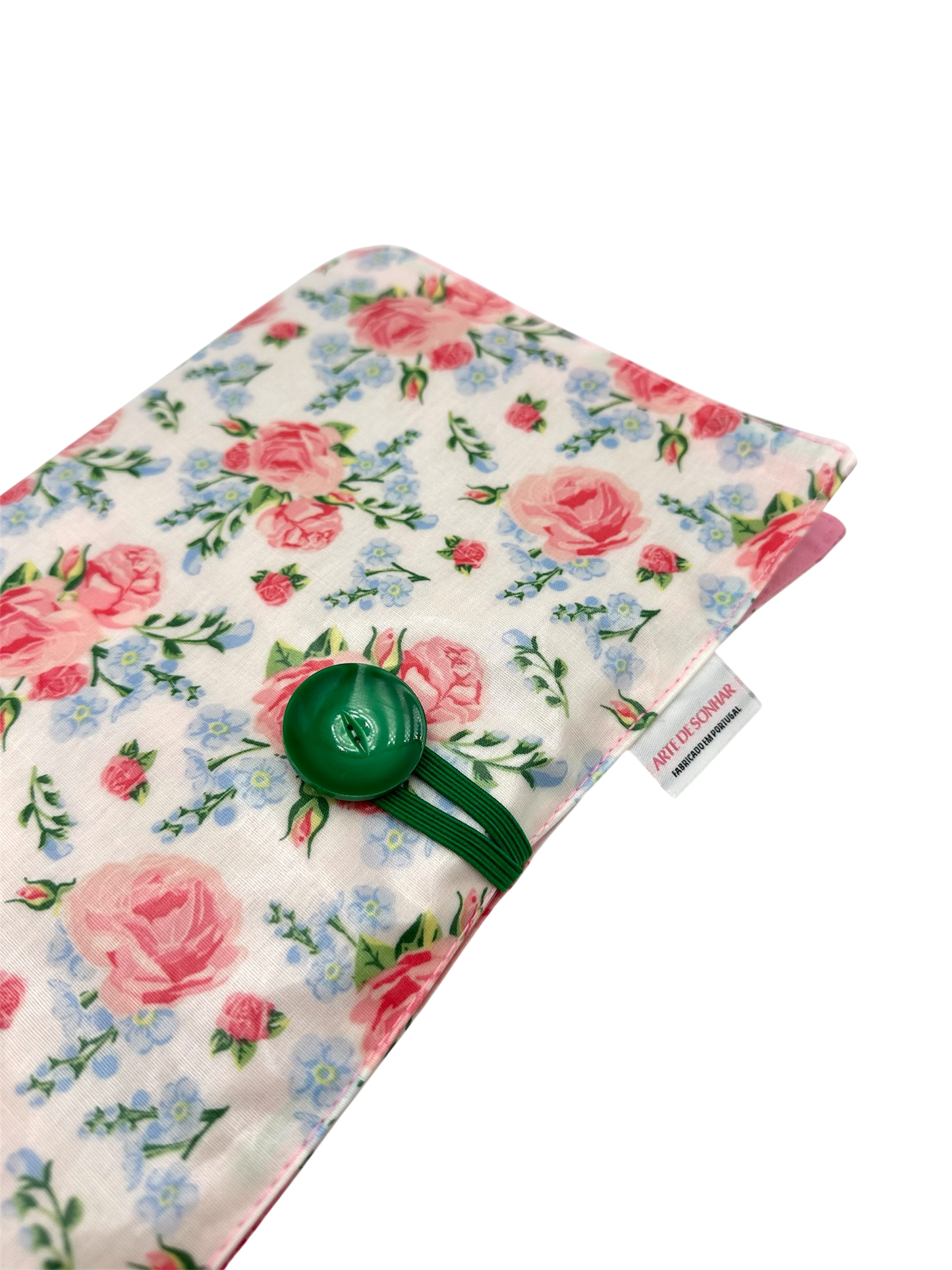 Capa de livro com flores rosa e azul