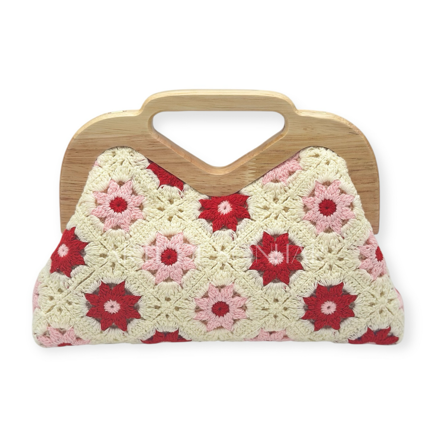 Mala das flores vermelho e rosa