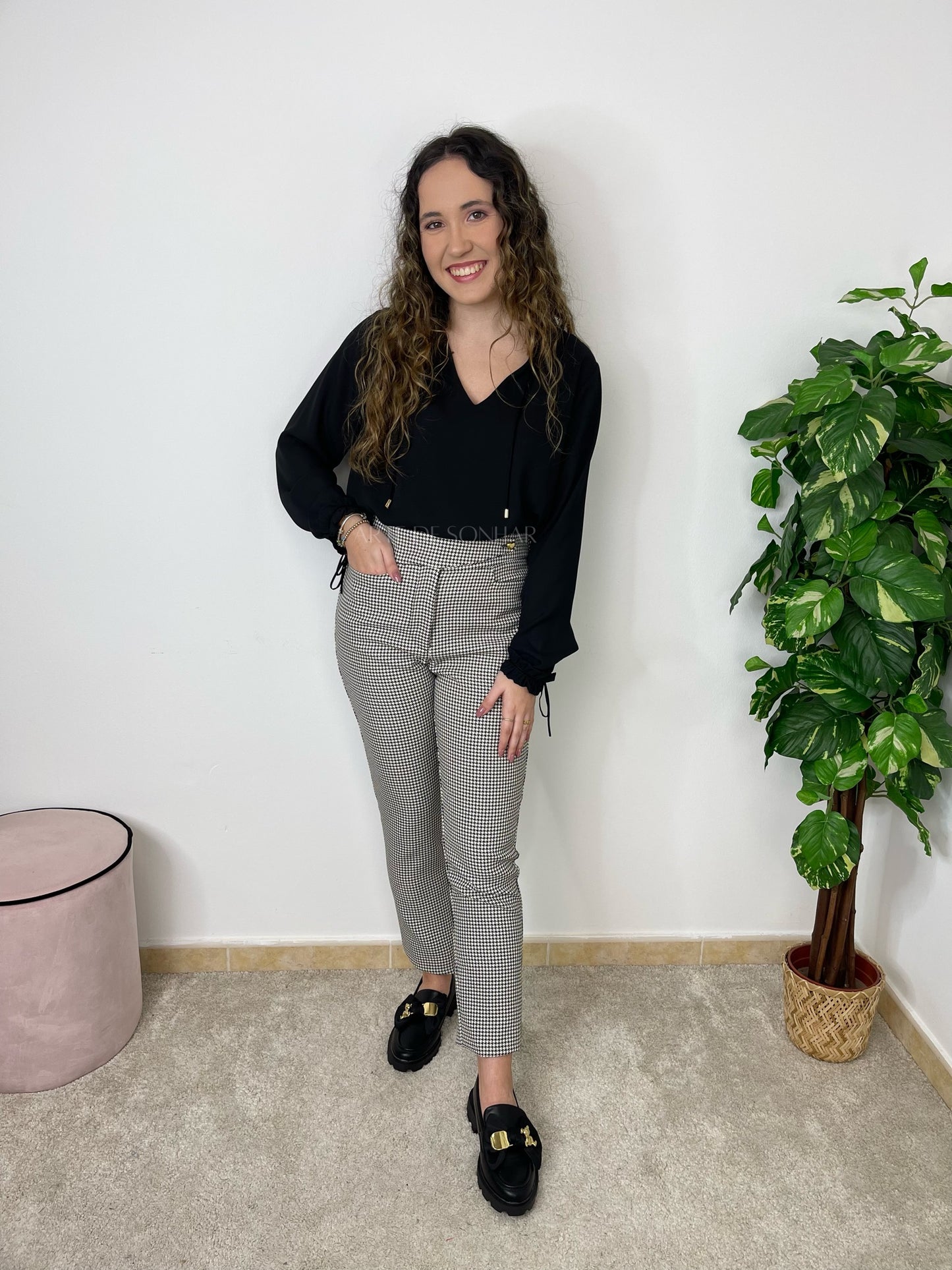 Blusa com fita de veludo 🇵🇹