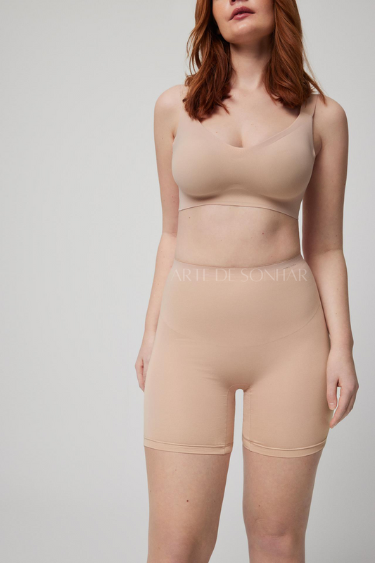 Cinta redutora com perna em algodão