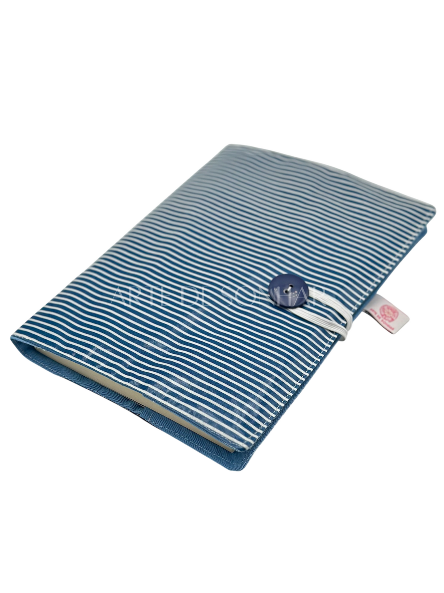 Capa de livro azul às riscas