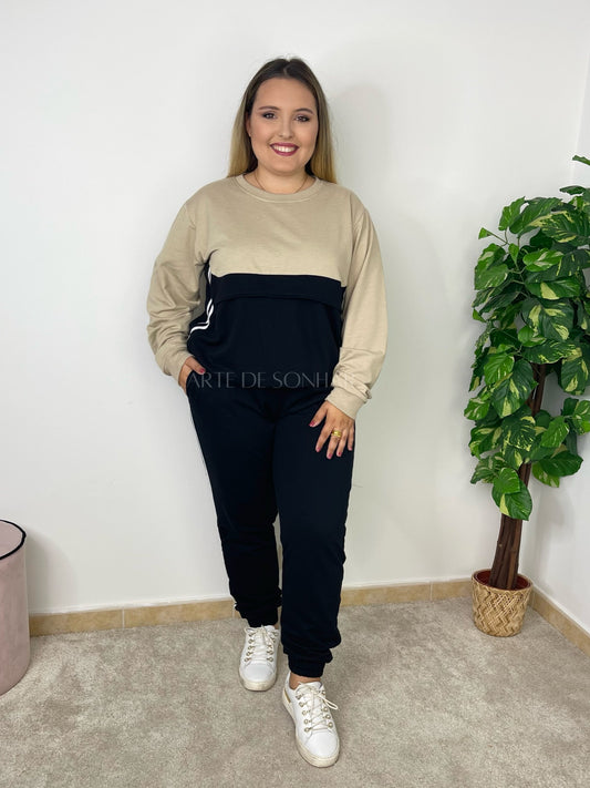 Fato de treino preto com bege 🇵🇹