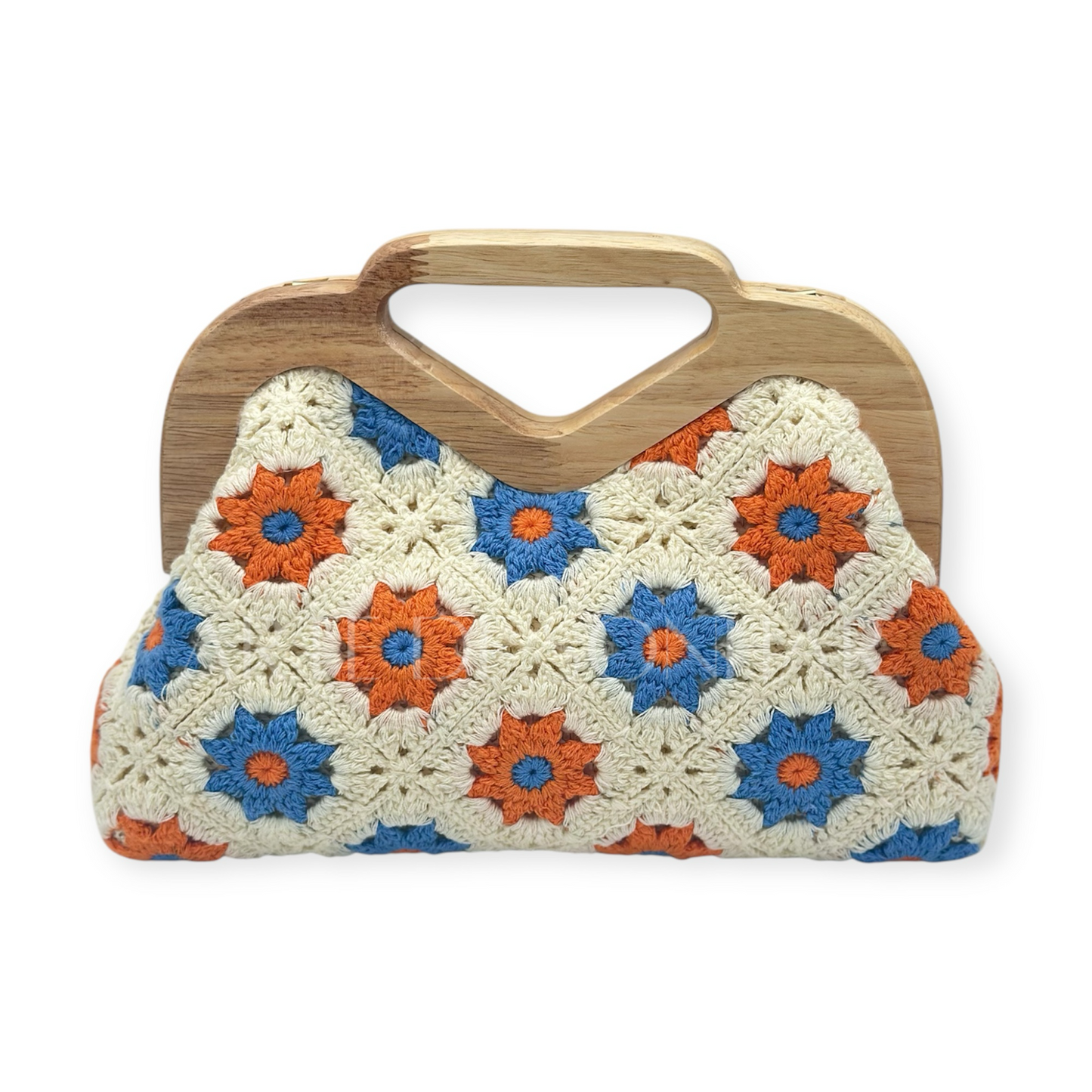 Mala das flores azul e laranja