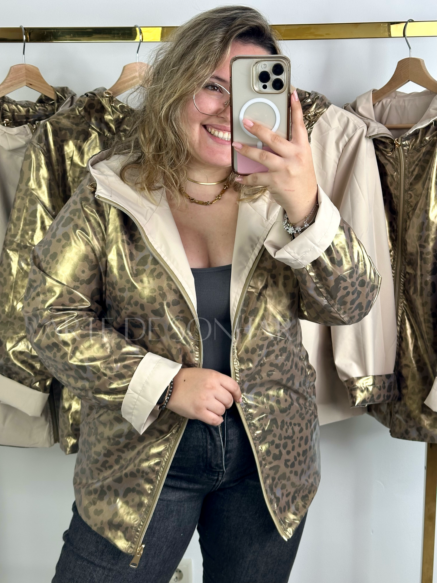 Parka reversível tigresa