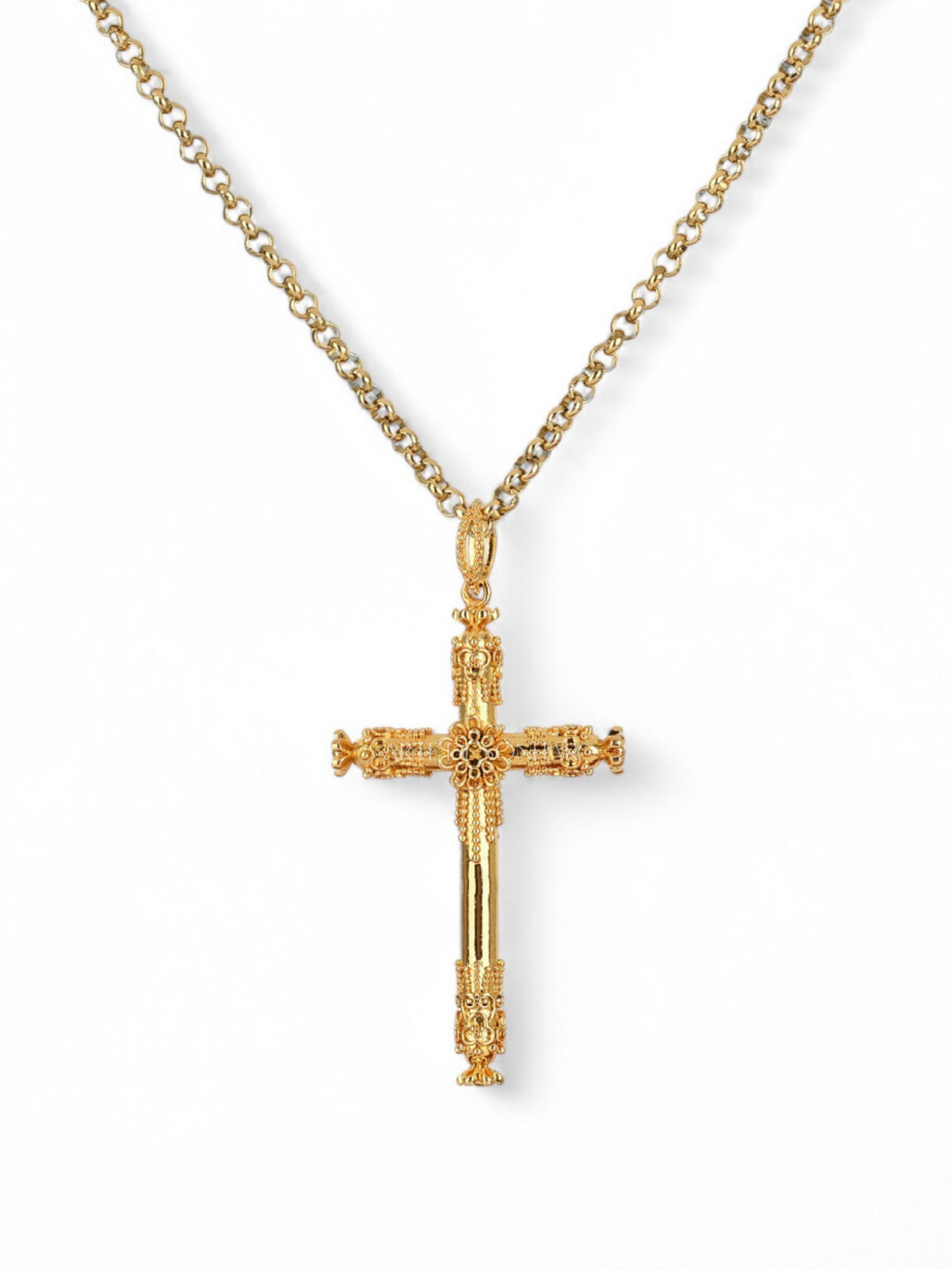Colar crucifixo filigrana