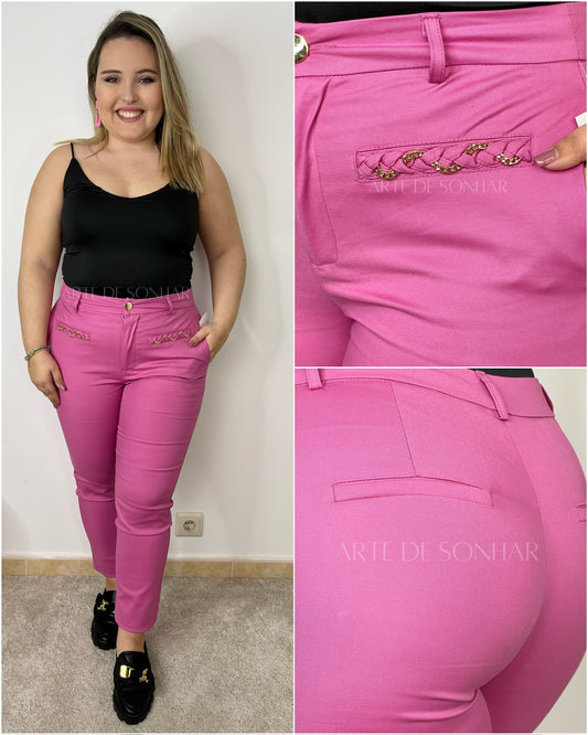 Calça da trança rosa