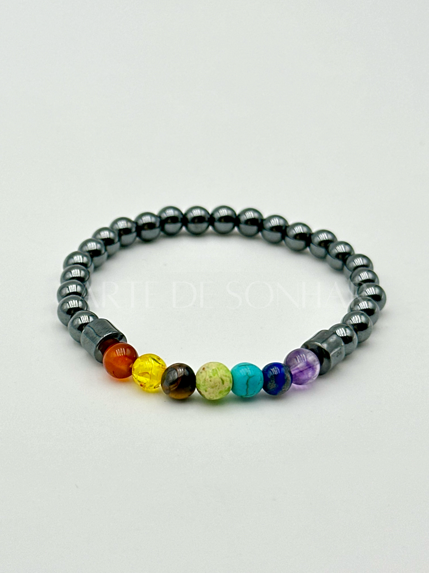 Pulseira Hematite e 7 Chakras