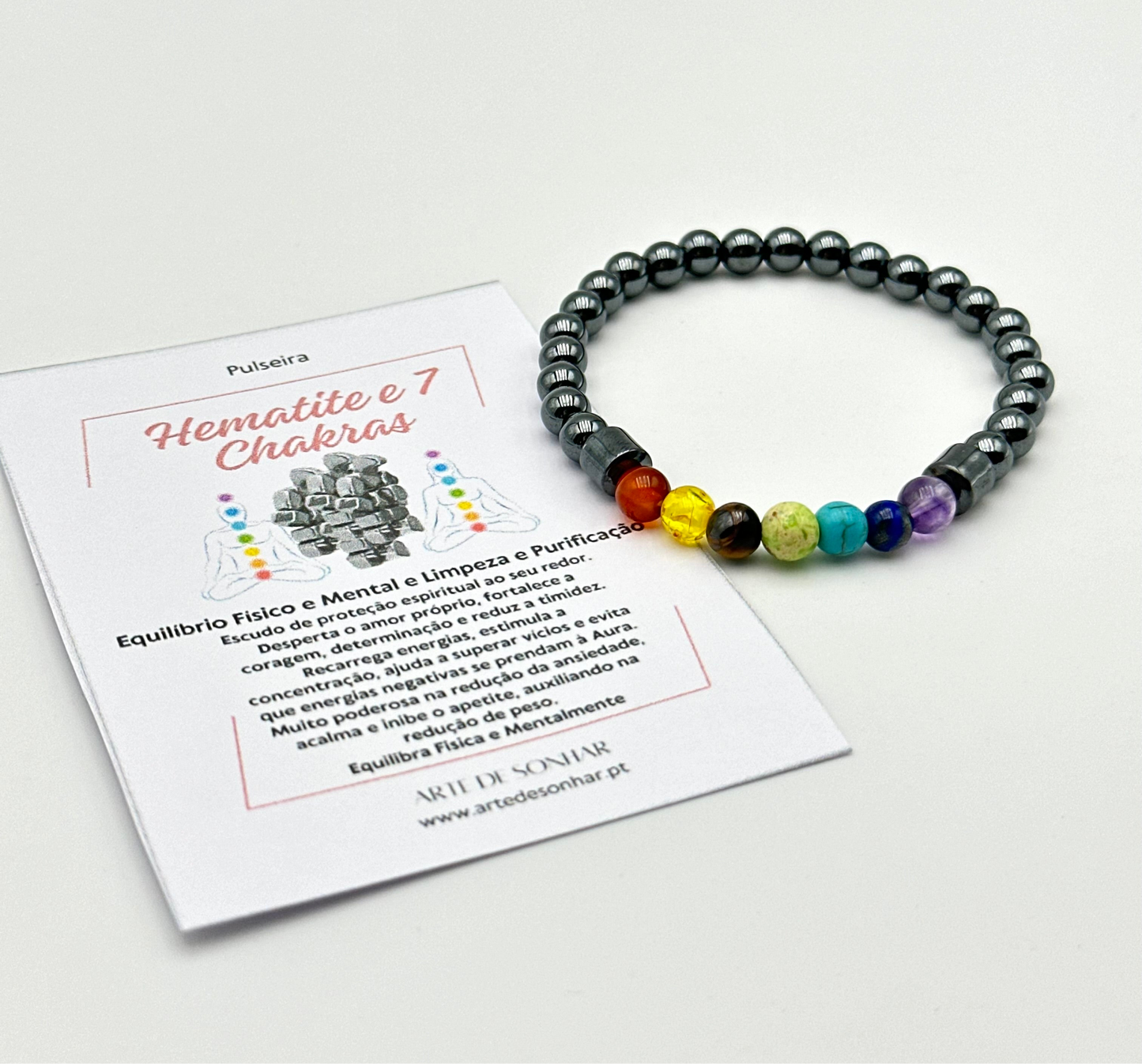 Pulseira Hematite e 7 Chakras