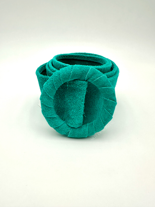 Cinto de pele turquesa