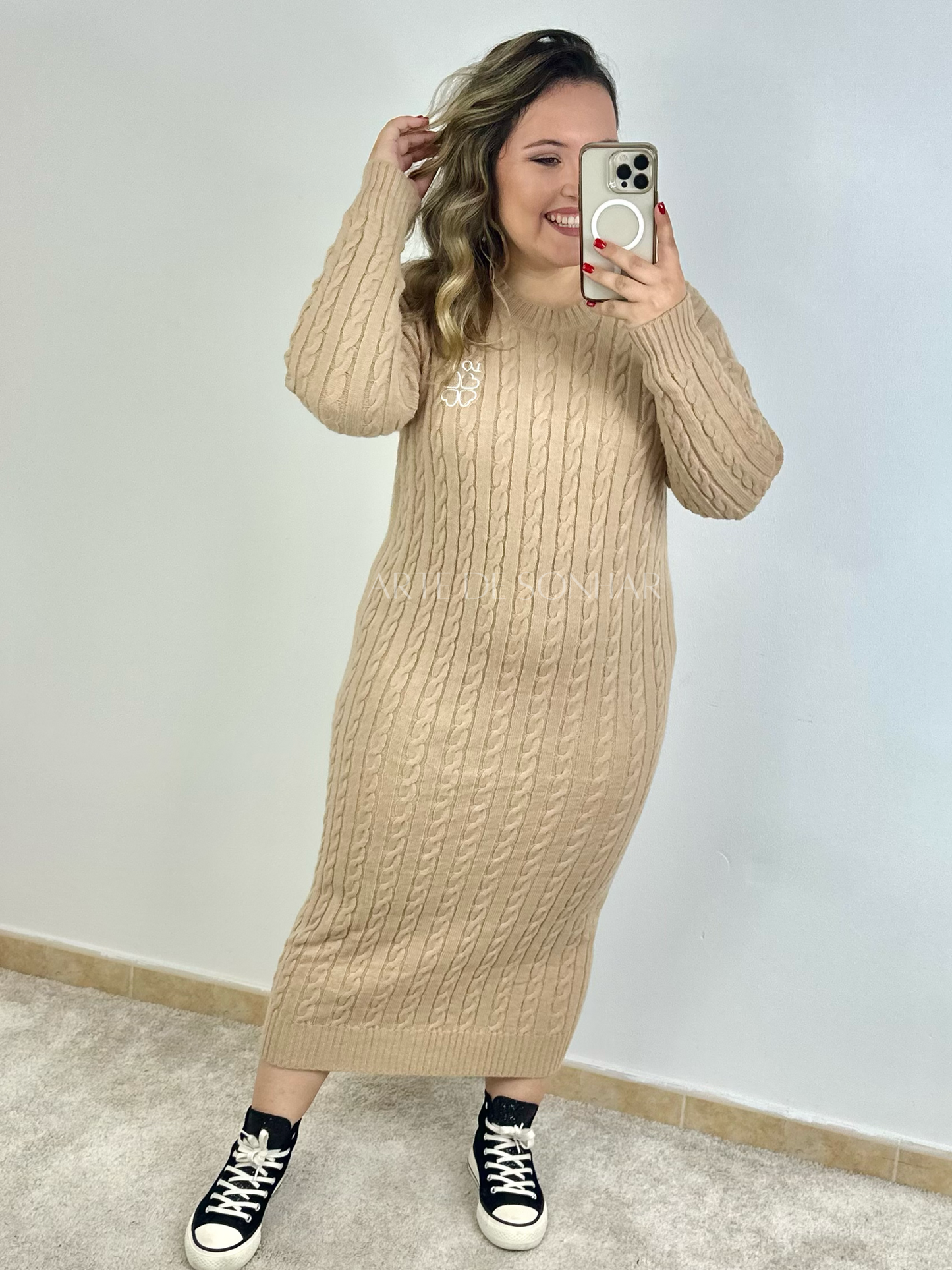 Vestido de malha Love Camel