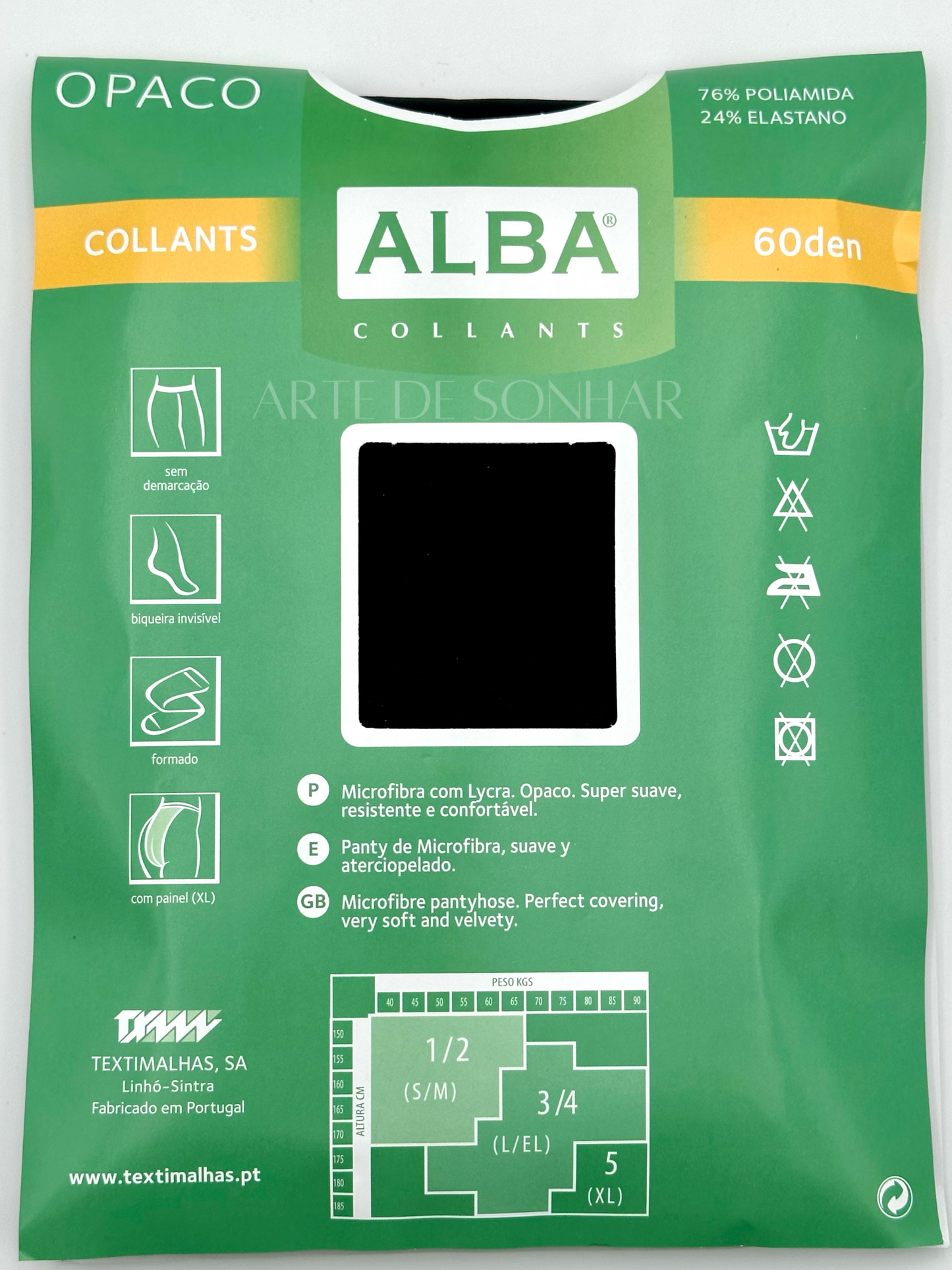 Collants opacos Pretos Tamanho XL (42-44) 🇵🇹