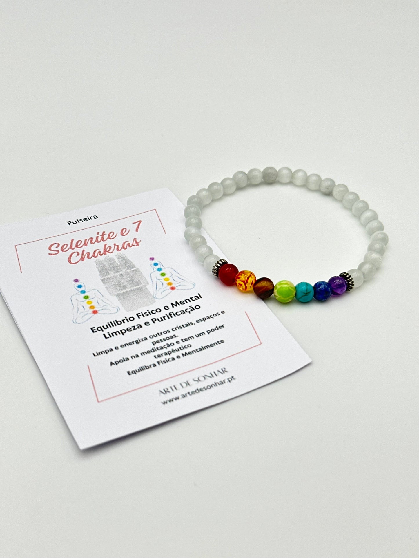 Pulseira Selenite e 7 chakras