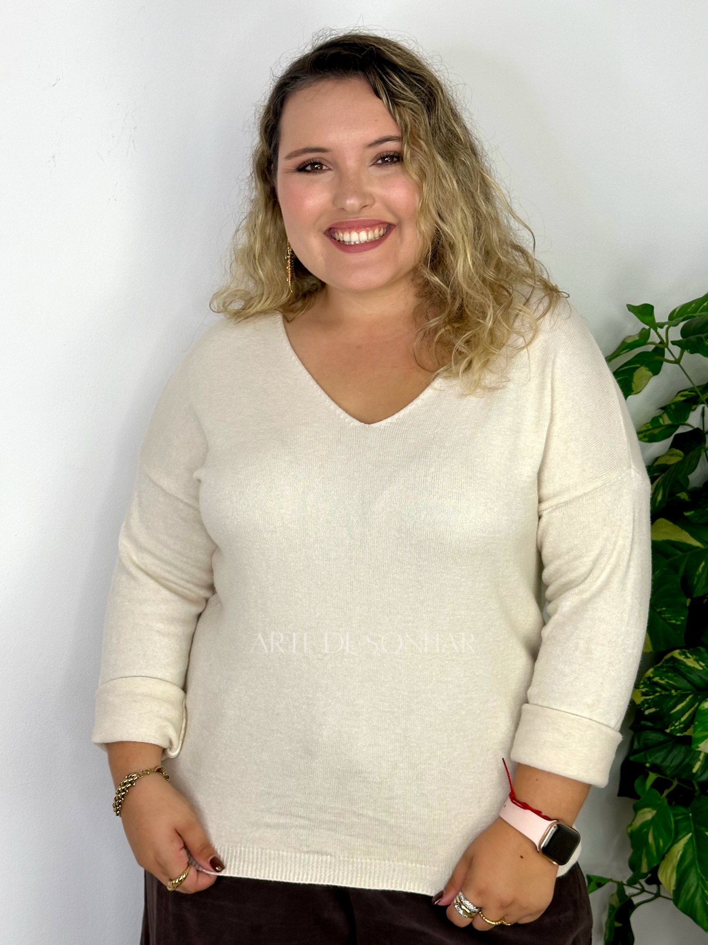 Camisola de malha simples