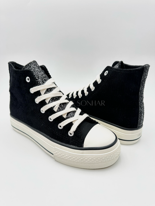 Ténis bota de bombazine com brilhantes