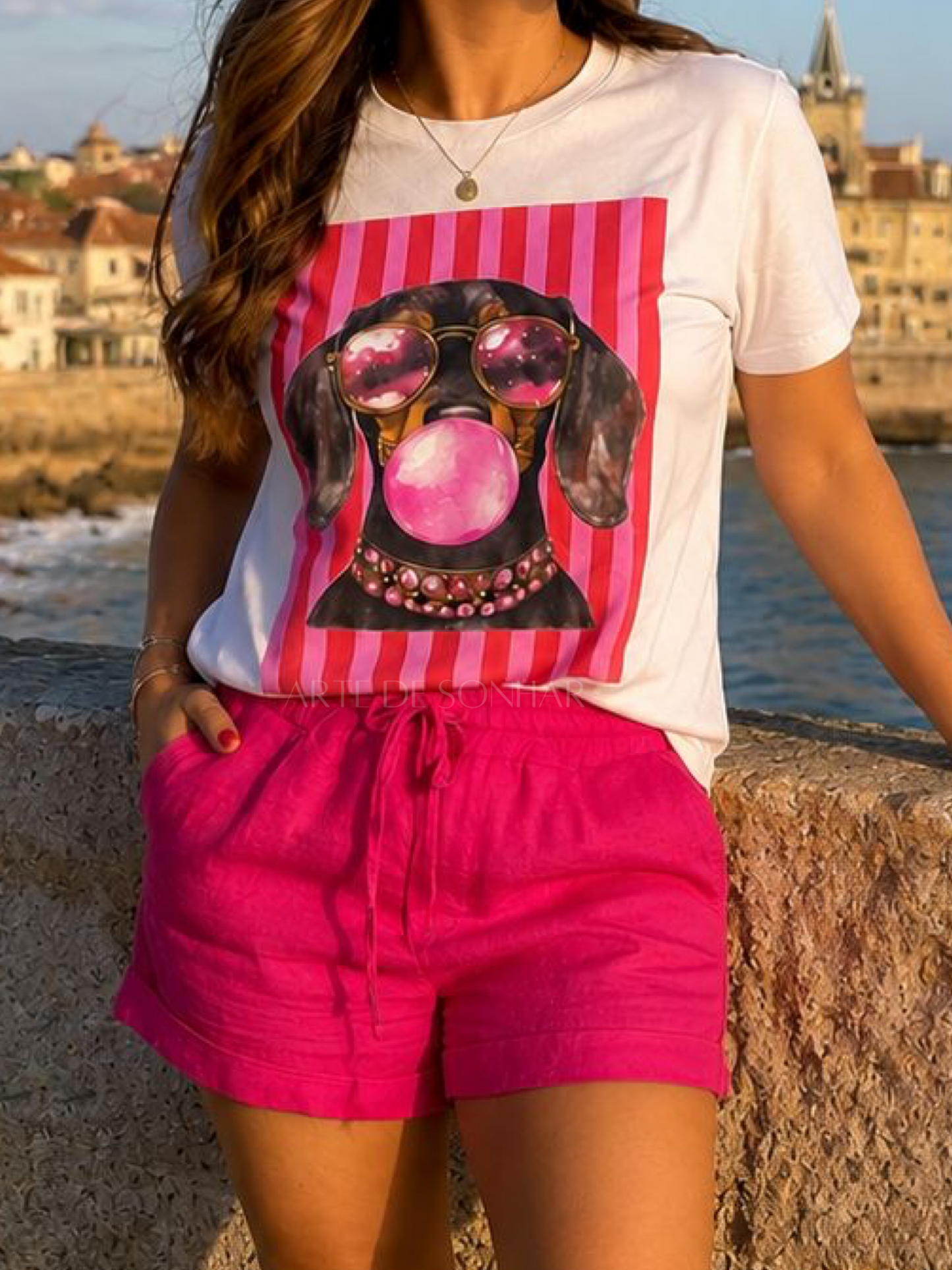 T-shirt do cão com pastilha