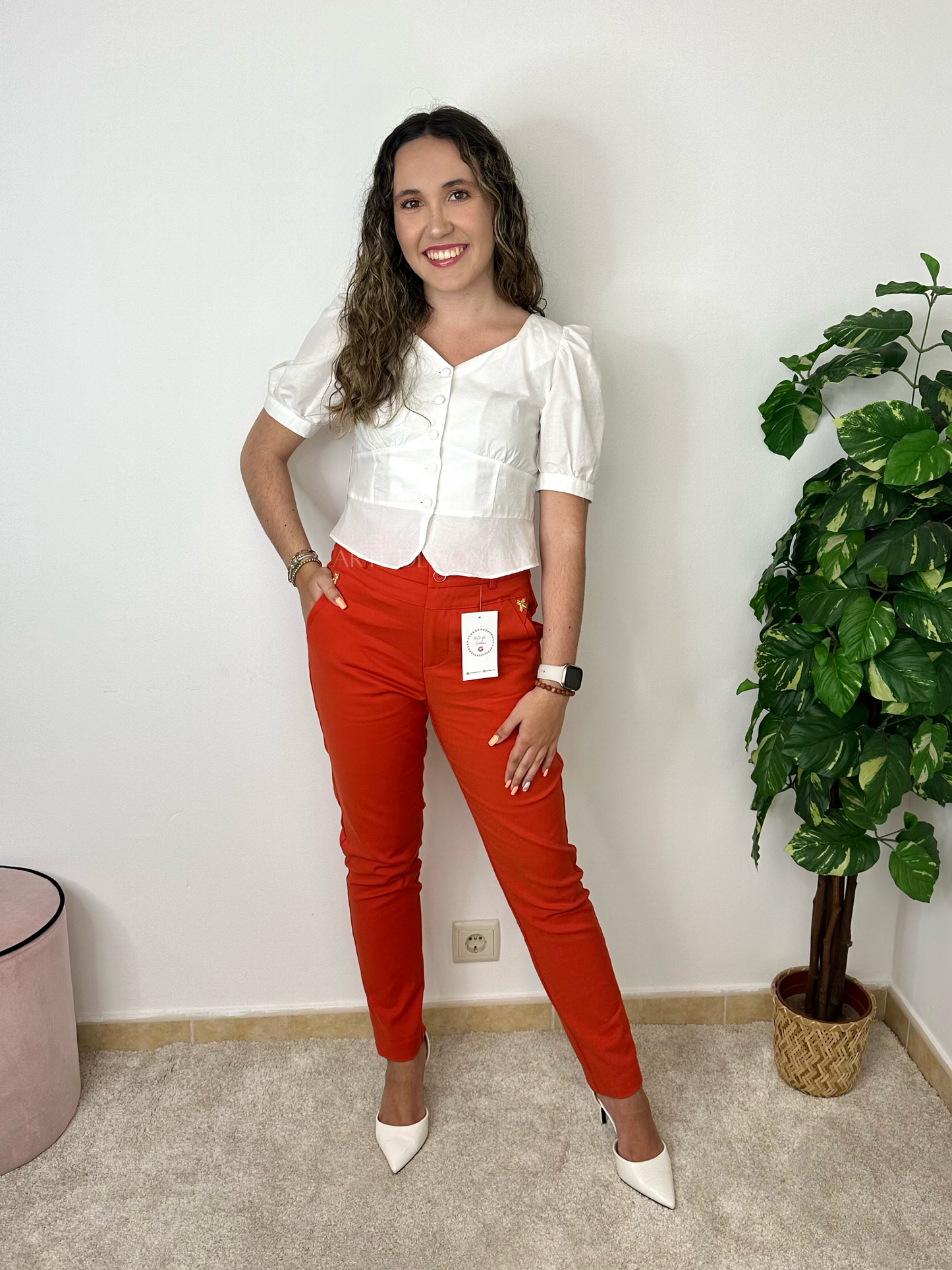 Blusa com mangas bufantes