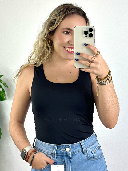 Top de licra de alça larga