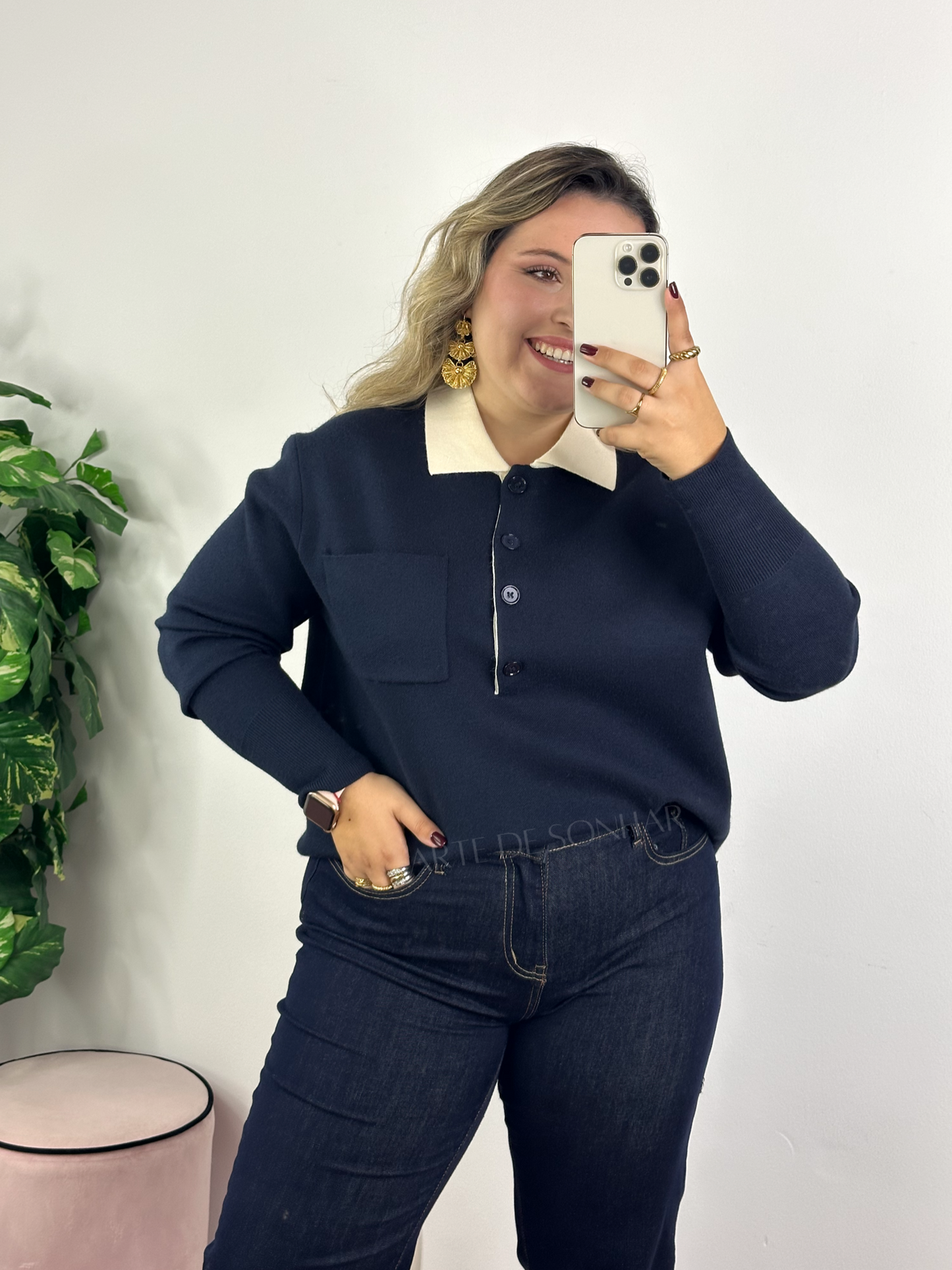 Polo com gola diferenciada