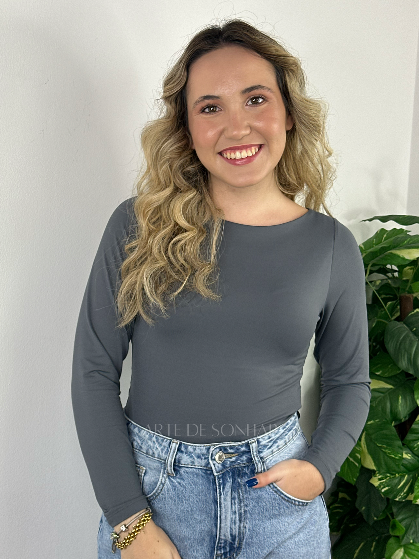 Body de licra cinza 🇵🇹