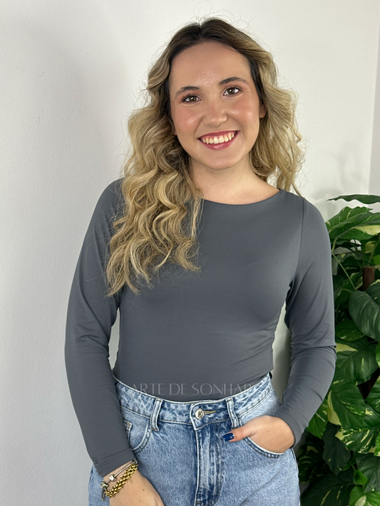 Body de licra cinza 🇵🇹