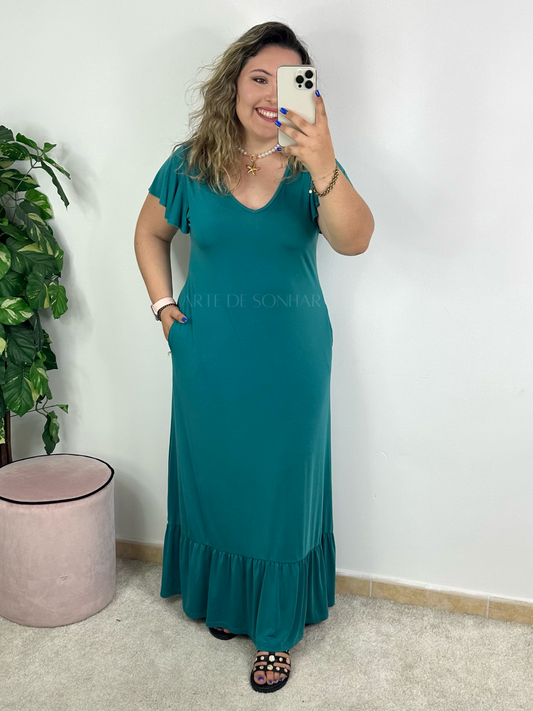 Vestido com folho na manga 🇵🇹