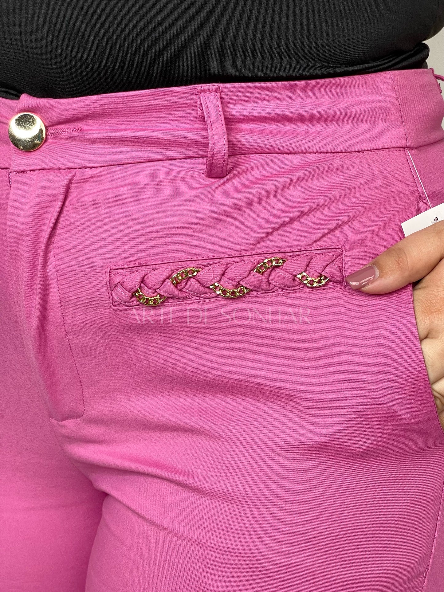 Calça da trança rosa