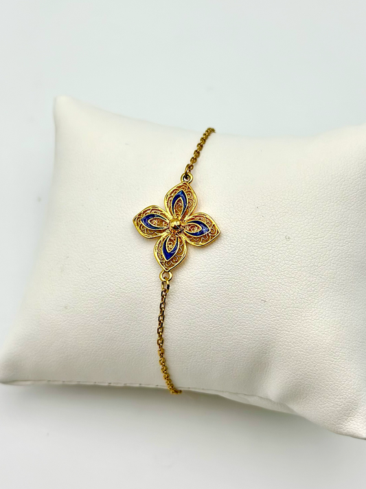 Pulseira flor filigrana