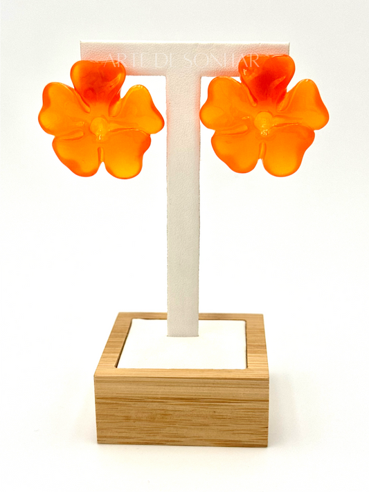 Brincos da flor laranja