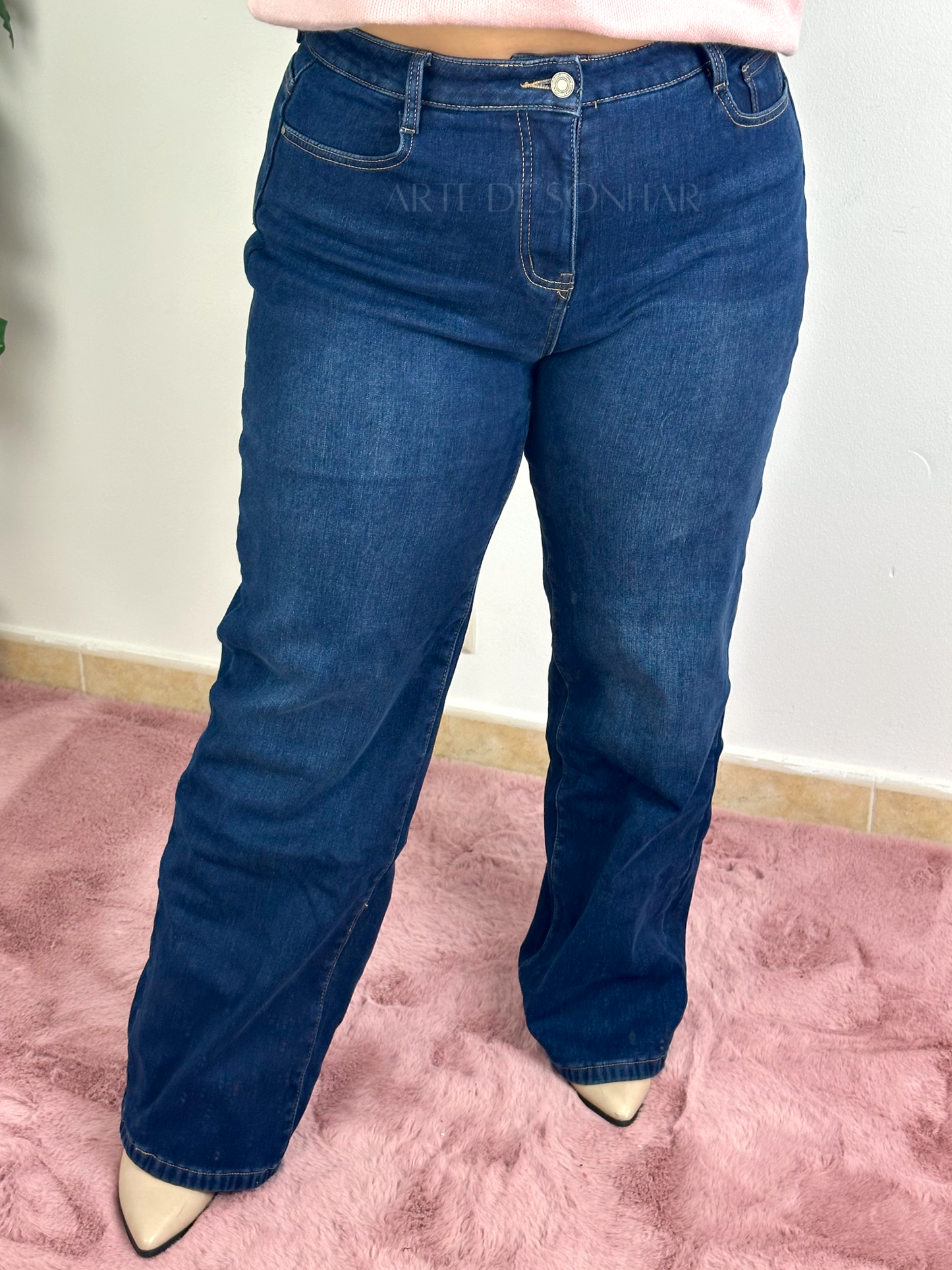 Calças de ganga com pelinho