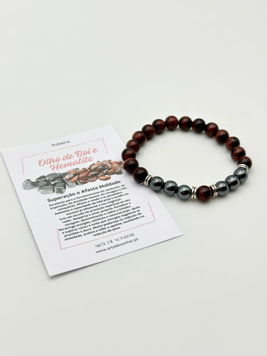 Pulseira Olho de Boi e Hematite