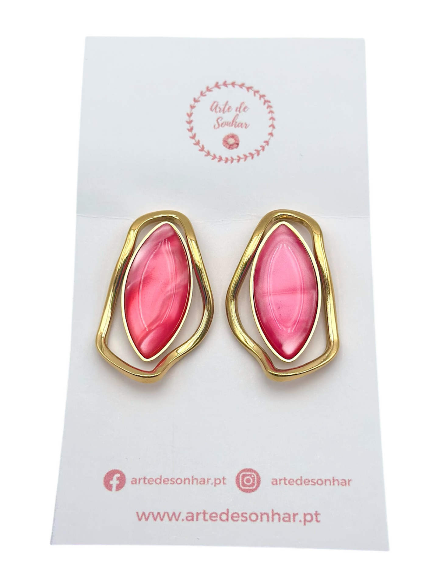 Brincos Pedras Rosa