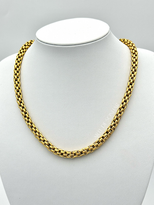 Colar malha cordão grosso dourado
