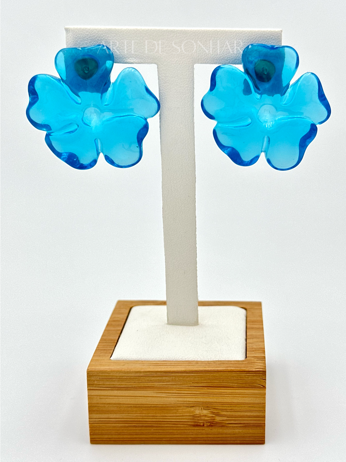 Brincos da flor azul