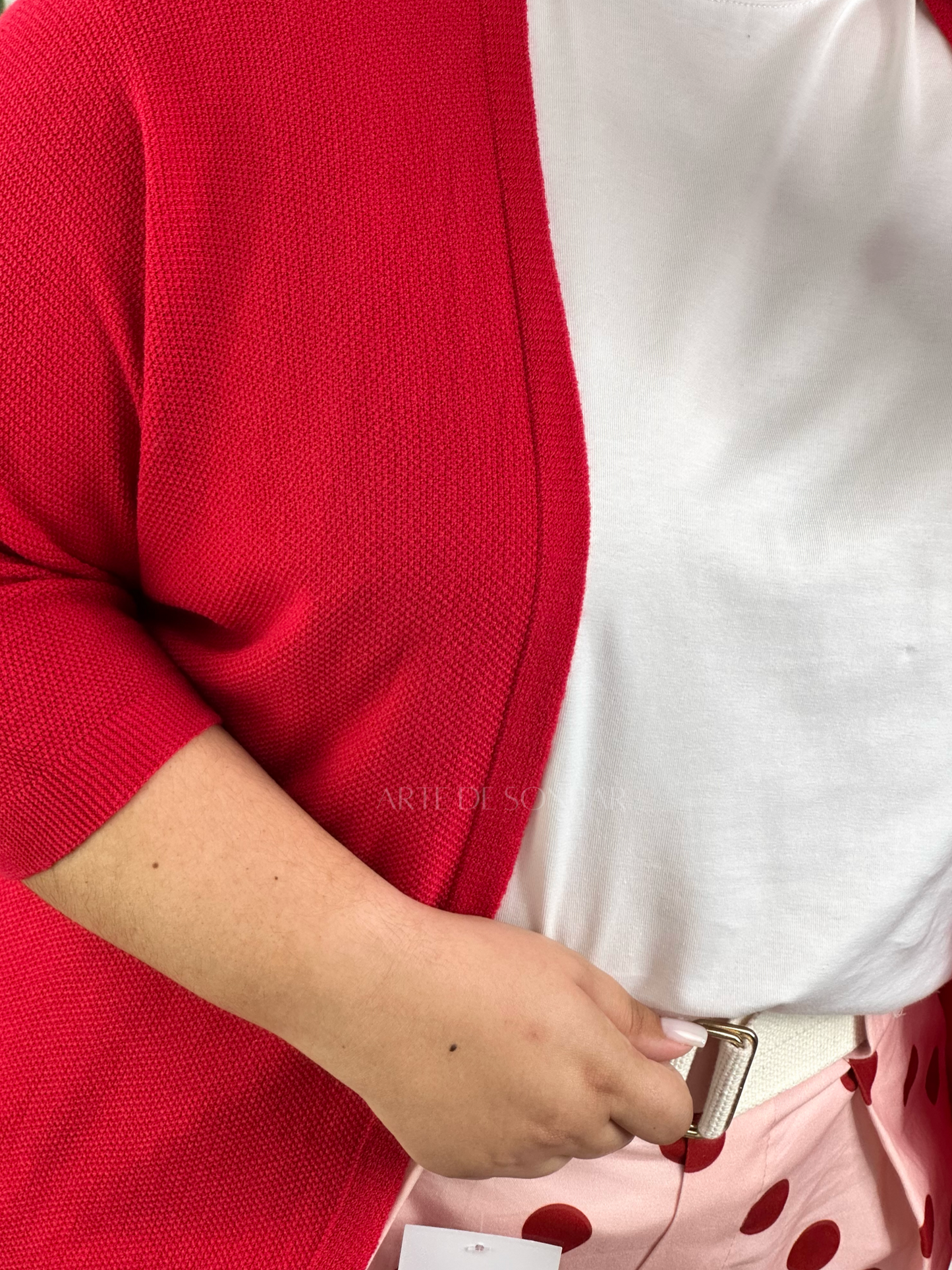 Casaco de malha vermelho