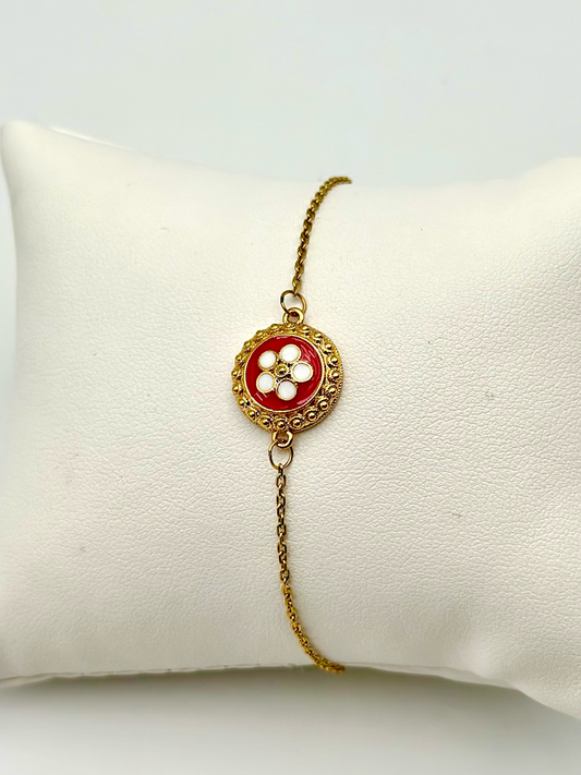 Pulseira com caramujo vermelho