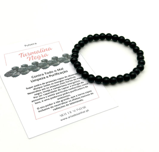 Pulseira de pedras Turmalina Negra