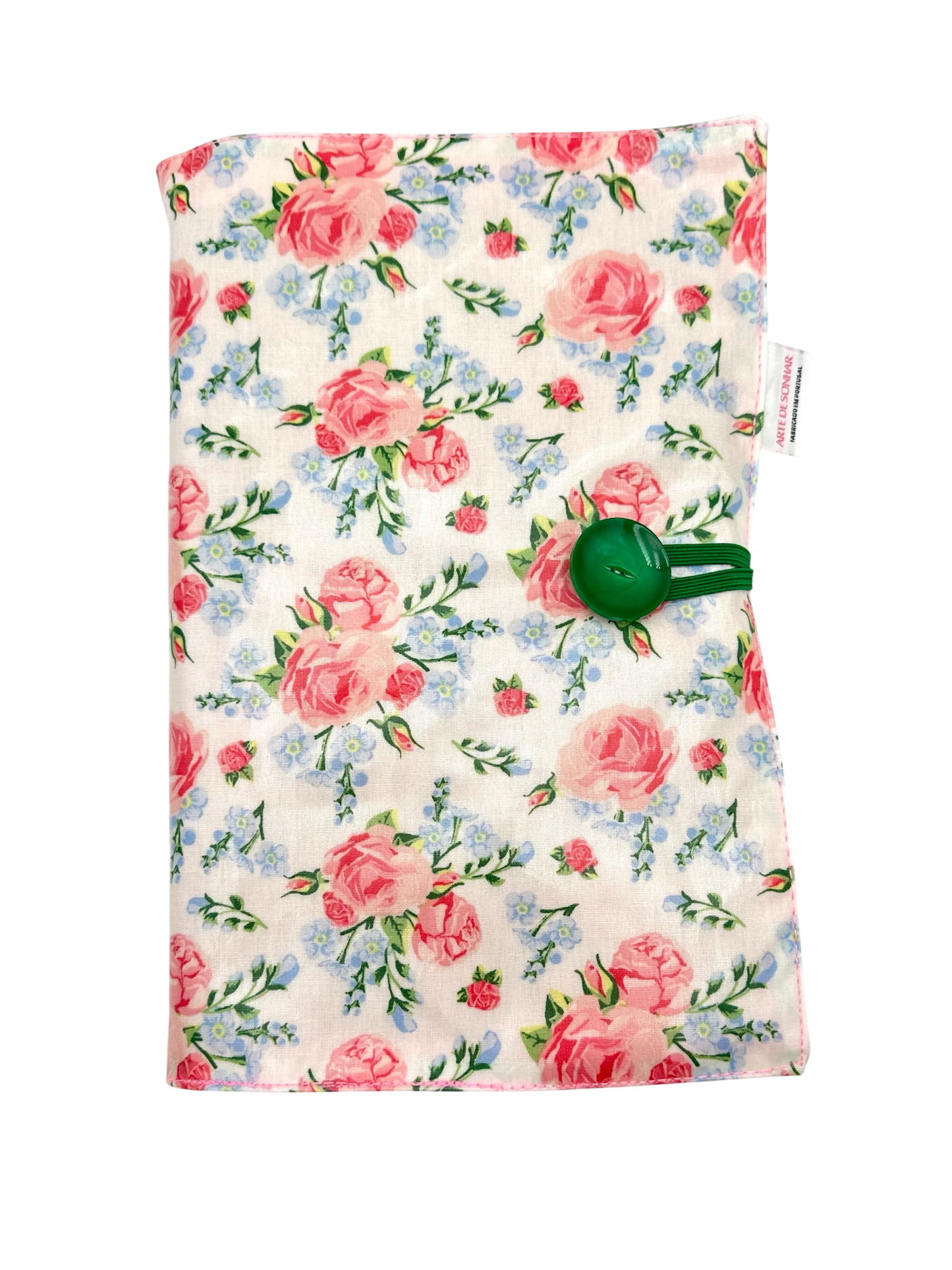Capa de livro com flores rosa e azul